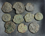 Ex-dealers lot of 10 Ancient bronze Roman coins of Constantius II from 347-361 AD