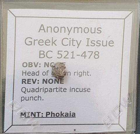 #L594# Anonymous Greek silver Diobol coin of Phokaia, 521-478 BC