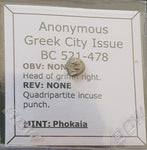#L593# Anonymous Greek silver Diobol coin of Phokaia, 521-478 BC
