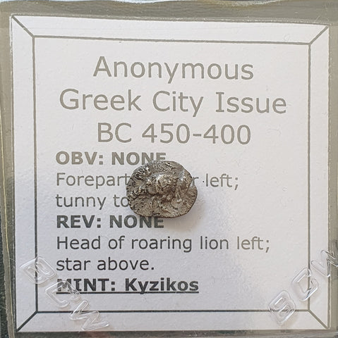 #L468# Anonymous silver Greek city issue coin from Kyzikos 450-400 BC