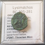 #e772# Greek bronze Macedonian coin of King Lysimachos from 305-281 BC