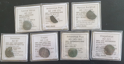 #lot 33a# Ex-dealers lot of 7 Ancient silver Roman coins from 87-221 AD