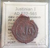 #e800# Byzantine 16 nummi coin of Justinian I from 527-565 AD