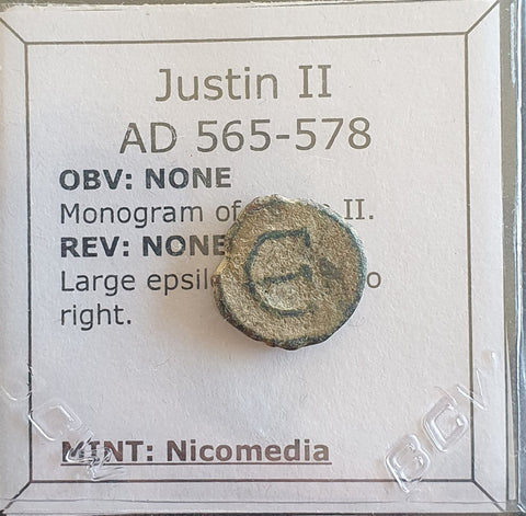 #e650# Byzantine pentanummium coin of Justin II from 565-578 AD