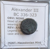 #d792# Greek bronze ae16 coin from Macedonian King Alexander III from 336-323 BC