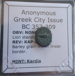 #L636# Anonymous Greek City Issue Bronze coin from Kardia 357-309 BC