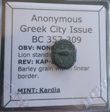 #L636# Anonymous Greek City Issue Bronze coin from Kardia 357-309 BC