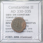 #M230# Roman Bronze coin issued by Constantine II from 330-335 AD