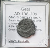 #L881# Roman provincial bronze coin Geta from 198-209 AD (Pautalia)