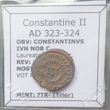 #L849# Roman bronze coin issued by Constantine II from 323-324 AD