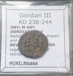 #L877# Roman provincial coin of Gordian III from Nicaea, 238-244 AD