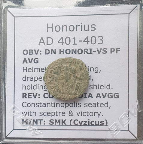 #M286# Roman bronze coin issued by Honorius from 401-403 AD