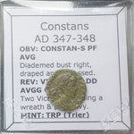 #L853# Roman Bronze coin issued by Constans from 347-348 AD