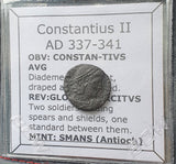 #L842# Roman Bronze coin issued by Constantius II from 337-341 AD