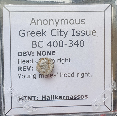 #M253# Anonymous silver Greek Hemiobol from Halikarnassos or Kasolaba, 400 BC