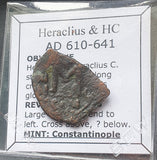 #L904# Byzantine Follis coin of Heraclius from 610-641 AD (Constantinople)