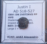 #M562# Byzantine 12 Nummi  coin of Justin I from 518-527 AD