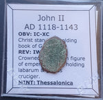 #M348# Byzantine Half Tetarteron coin of John II from 1117-1143 AD