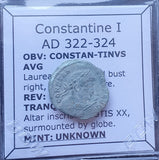 #M289# Roman bronze coin issued by Constantine I from 322-323 AD