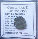 #M322# Roman Bronze coin issued by Constantius II from 351-355 AD