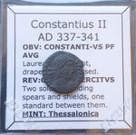 #M300# Roman Bronze coin issued by Constantius II from 337-341 AD