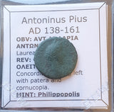 #M407# Roman bronze provincial coin of Antoninus Pius from 138-161 AD