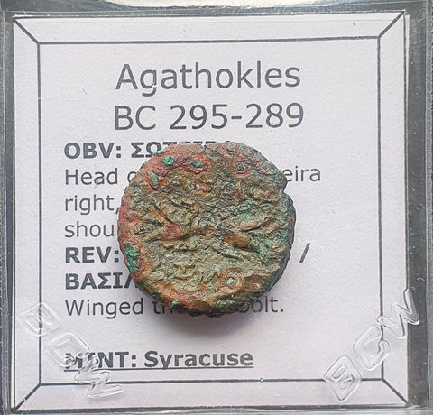 #M452# Sicilian Greek coin of Agathokles from Syracuse, 295-289 BC.