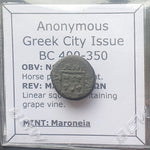 #M006# Anonymous Greek City Issue Bronze Coin of Maroneia from 400-350 BC