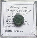 #M304# Anonymous Greek City Issue Bronze Coin of Maroneia from 400-350 BC