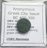 #M304# Anonymous Greek City Issue Bronze Coin of Maroneia from 400-350 BC