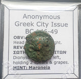 #g087# Anonymous Greek City Issue Bronze Coin of Maroneia from 146-49 BC