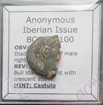 #M515# Anonymous Iberian Greek City Issue Bronze Coin of Castulo from 200-100 BC