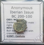 #M512# Anonymous Iberian Greek City Issue Bronze Coin of Castulo from 200-100 BC