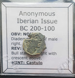 #M512# Anonymous Iberian Greek City Issue Bronze Coin of Castulo from 200-100 BC