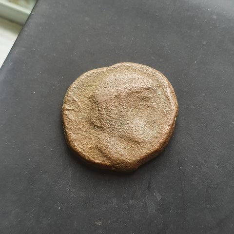 #M514# Anonymous Iberian Greek City Issue Bronze Coin of Castulo from 200-100 BC