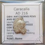 #M774# Roman silver denarius coin of Caracalla from 216 AD