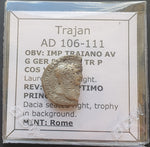 #M754# Roman silver denarius coin of Trajan from 106-111 AD