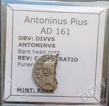 #M759# Roman silver denarius coin of Antoninus Pius from 161 AD