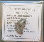 #M725# Roman silver denarius coin of Marcus Aurelius from 176 AD