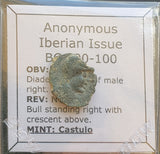 #M605# Anonymous Iberian Greek City Issue Bronze Coin of Castulo from 200-100 BC