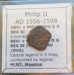 #M595# Italian medieval coin issued under Philip II of Messina, 1556-1598 AD