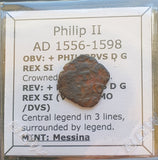 #M595# Italian medieval coin issued under Philip II of Messina, 1556-1598 AD