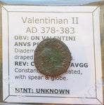 #M695# Roman bronze coin issued by Valentinian II from 378-383 AD