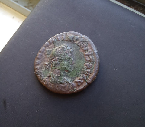 #M695# Roman bronze coin issued by Valentinian II from 378-383 AD