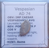 #M768# Roman silver denarius coin of Vespasian from 74 AD