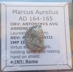 #M726# Roman silver denarius coin of Marcus Aurelius from 164-165 AD