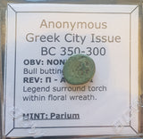 #M637# Anonymous Greek City Issue Bronze Coin of Parium from 350-300 BC