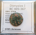 #M445# Sicilian Greek coin of Dionysios I from Syracuse, 405-367 BC.