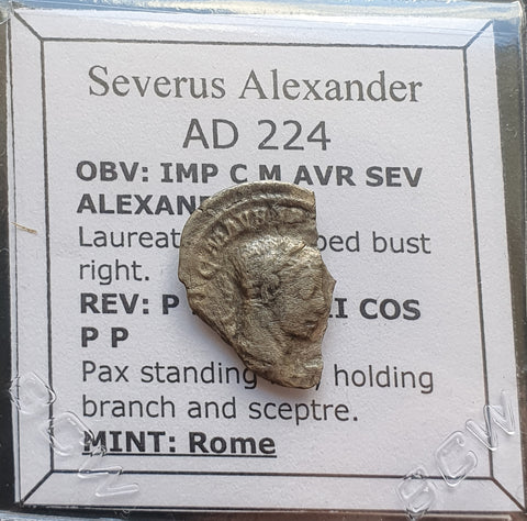 #M834# Roman silver denarius coin of Severus Alexander from 224 AD