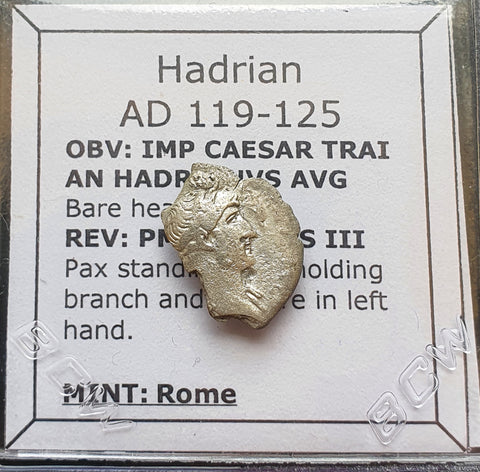 #M802# Roman silver denarius coin of Hadrian from 119-125 AD